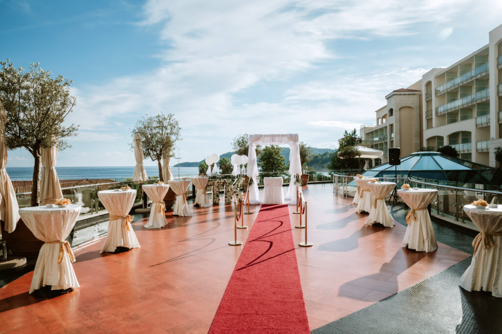 beach front wedding in Budva