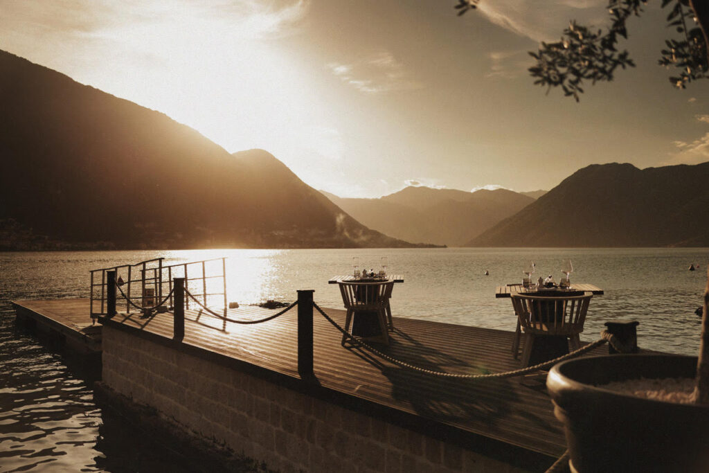 huma kotor bay sunset view wedding