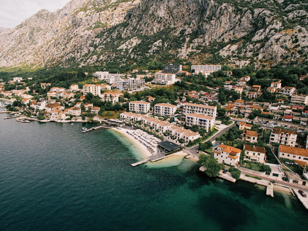 huma kotor bay bird view wedding