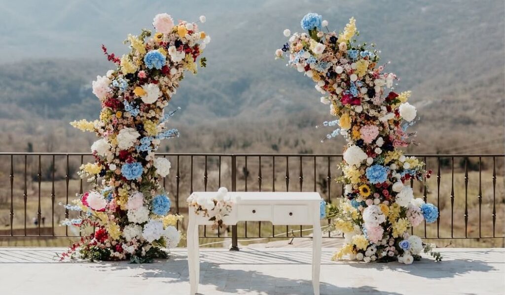 beautiful winery wedding decoration