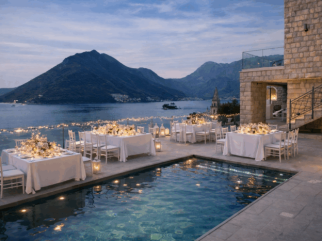 Stunning view in Perast - wedding set up